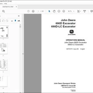 John Deere 690D & 690D-LC Excavator Operation Manual PDF
