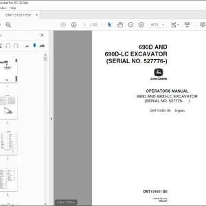 John Deere 690D & 690D-LC Excavator Operators Manual - PDF DOWNLOAD