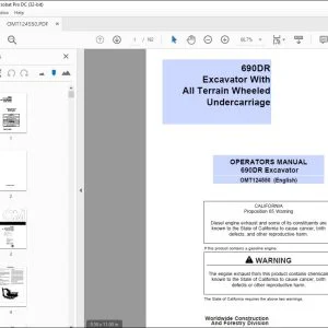 John Deere 690DR Excavator Operators Manual - PDF DOWNLOAD