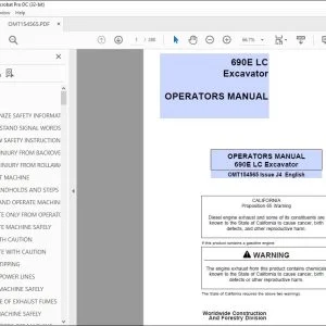 John Deere 690E LC Excavator Operators Manual - PDF DOWNLOAD