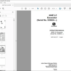 John Deere 690E LC Excavator Operators Manual OMT162125 - PDF DOWNLOAD