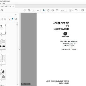 John Deere 70 EXCAVATOR Operators Manual - PDF DOWNLOAD