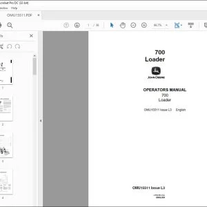 John Deere 700 Loader Operators Manual - PDF DOWNLOAD