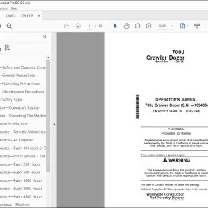 Operator Manual for John Deere 700J Crawler Dozer PDF