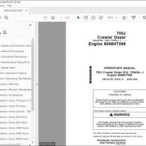 John Deere 700J Crawler Dozer Operator's Manual - PDF DOWNLOAD
