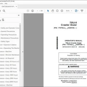 John Deere 700J-II Crawler Dozer Operator's Manual - PDF DOWNLOAD