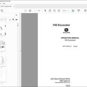 John Deere 70D Excavator Operators Manual - PDF DOWNLOAD