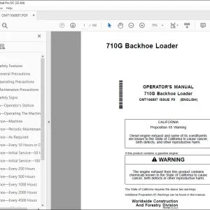 John Deere 710G Backhoe Loader Operator's Manual - PDF DOWNLOAD
