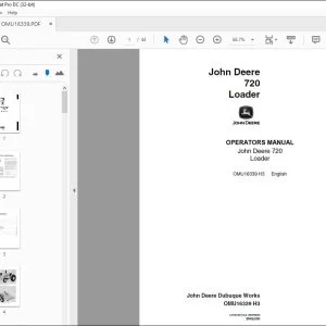 John Deere 720 Loader Operator's Manual - PDF DOWNLOAD