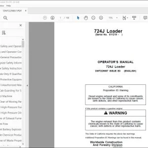 John Deere 724J Loader Operation Manual PDF Download