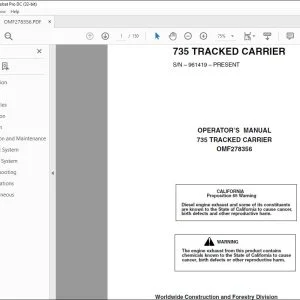 John Deere 735 TRACKED CARRIER Operator's Manual - PDF DOWNLOAD