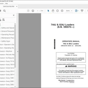 John Deere 744J & 824J Loaders Operation Manual PDF Download