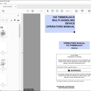 John Deere 745 TIMBERJACK MULTI-HANDLING DEVICE Operators Manual PDF