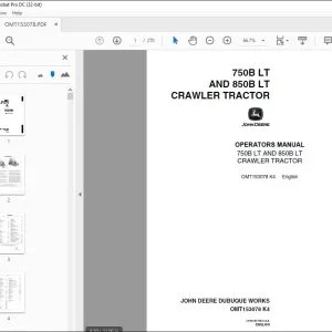 John Deere 750B LT & 850B LT CRAWLER TRACTOR Operators Manual - PDF DOWNLOAD
