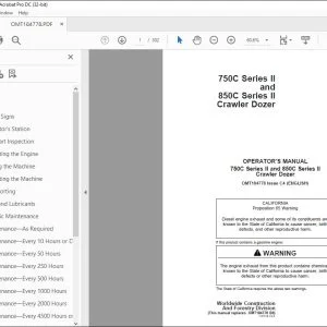 John Deere 750C Series II & 850C Series II Crawler Dozer Operator's Manual PDF