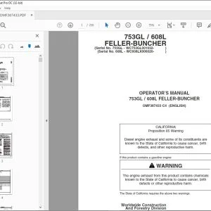 John Deere 753GL  608L FELLER-BUNCHER Operator's Manual - PDF DOWNLOAD