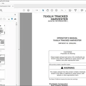 John Deere 753GLH TRACKED HARVESTER Operator's Manual - PDF DOWNLOAD
