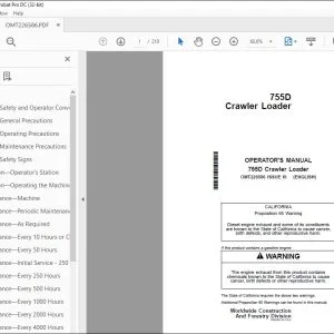 John Deere 755D Crawler Loader Operator's Manual PDF