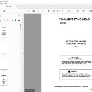 John Deere 756 HARVESTING HEAD Instruction Manual - PDF DOWNLOAD