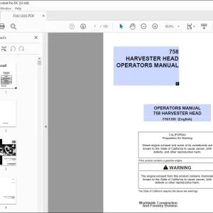 John Deere 758 HARVESTER HEAD Operator's Manual PDF