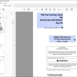 John Deere 758 Harvesting Head Operator's Manual - PDF DOWNLOAD