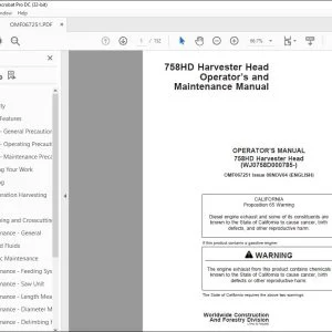John Deere 758HD Harvester Head Operator's Manual - PDF DOWNLOAD