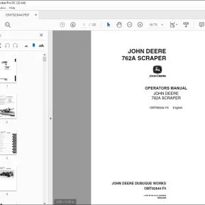 John Deere 762A SCRAPER Operators Manual - PDF DOWNLOAD