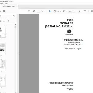 John Deere 762B SCRAPER Operators Manual - PDF DOWNLOAD