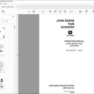 John Deere 762B SCRAPER Operators Manual OMT103981 - PDF DOWNLOAD