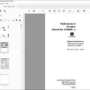John Deere 762B Series II Scraper Operators Manual - PDF DOWNLOAD