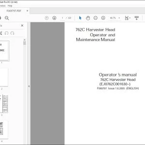 John Deere 762C Harvester Head Operation Manual PDF Download