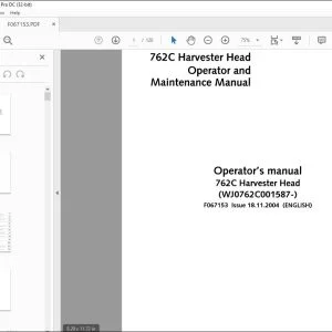 John Deere 762C Harvester Head Operator's Manual - PDF DOWNLOAD