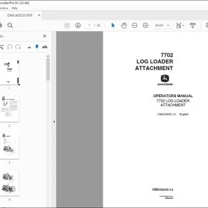 John Deere 7702 LOG LOADER ATTACHMENT Operators Manual - PDF DOWNLOAD
