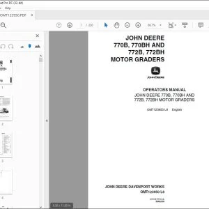 John Deere 770B, 770BH & 772B 772BH MOTOR GRADERS Operator's Manual - PDF DOWNLOAD