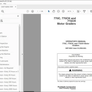 John Deere 770C, 770CH & 772CH Motor Graders Operator's Manual