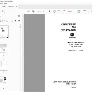 John Deere 790 EXCAVATOR Operators Manual - PDF DOWNLOAD