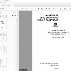 John Deere 790D & 790D-LC Excavator Operators Manual - PDF DOWNLOAD