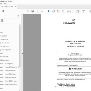 John Deere 80 Excavator Operator's Manual - PDF DOWNLOAD