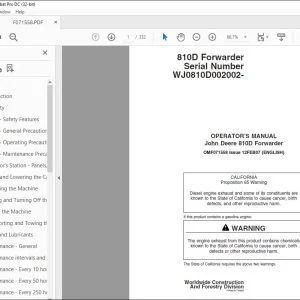 John Deere 810D Forwarder Operator's Manual - PDF DOWNLOAD
