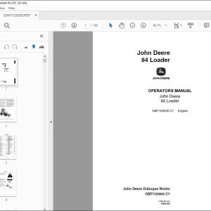 John Deere 84 Loader Operators Manual - PDF DOWNLOAD