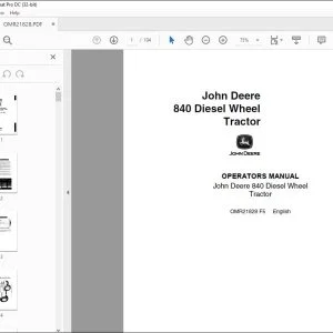 John Deere 840 Diesel Wheel Tractor Operator's Manual - PDF DOWNLOAD