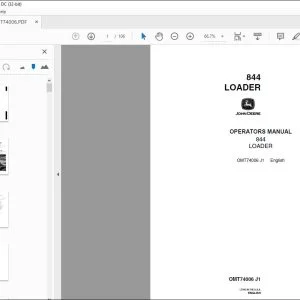 John Deere 844 LOADER Operators Manual - PDF DOWNLOAD
