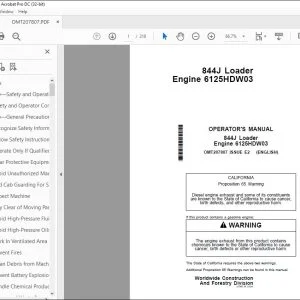 John Deere 844J Loader Engine 6125HDW03 Operator's Manual - PDF DOWNLOAD