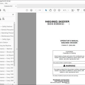 Operator Manual for John Deere 848G 660D Skidder PDF Download