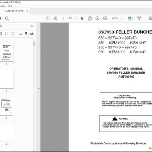 John Deere 850 950 Feller Buncher Operator Manual PDF Download