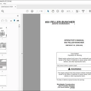 John Deere 850 FELLER-BUNCHER Operator's Manual - PDF DOWNLOAD