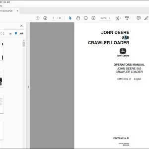 John Deere 855 CRAWLER LOADER Operators Manual - PDF DOWNLOAD