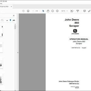 John Deere 860 Scraper Operators Manual - PDF DOWNLOAD
