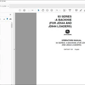 John Deere 93 SERIES -A (FOR JD544 & JD644 LOADERS) Operators Manual - PDF