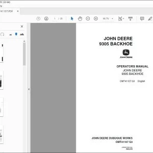 John Deere 9305 BACKHOE Operators Manual - PDF DOWNLOAD